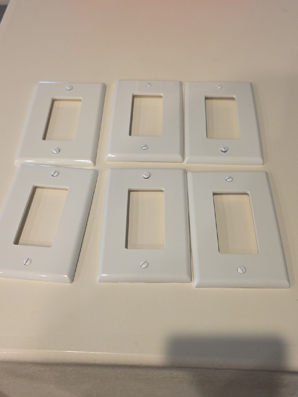 White Single Rocker Switch Plate Covers - Set of 6